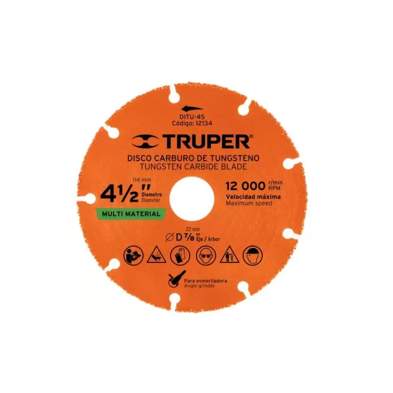 Disco de carburo de Tungsteno 4-1/2", multiusos 12134