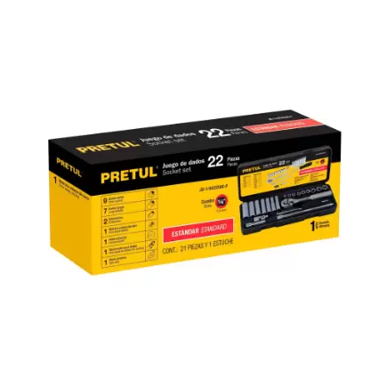 Autocle Cuadro 1/4" 22 Piezas Standard Pretul 23981
