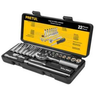 Autocle Cuadro 1/4" 22 Piezas Standard Pretul 23981