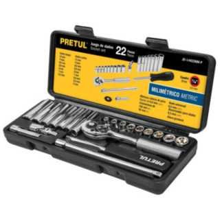 Autocle Cuadro 1/4" 22 Piezas Pretul 23980