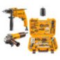 Combo Rotomartillo + esmeriladora + 168 herramientas manuales  INGCO