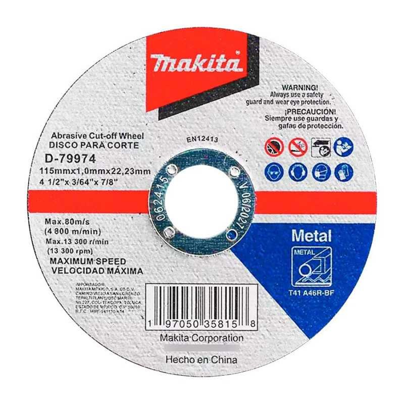 Disco Abrasivo para Corte 4-1/2" x 7/8 x 1 mm Makita D79974