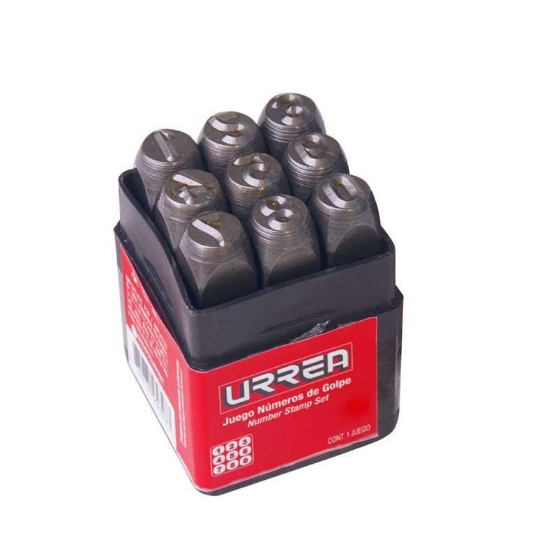 Números del "0" al "9" de golpe 10 mm, 9 piezas