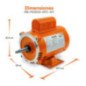 Motor monofasico 1/2 HP EVANS M050A-2PC-2H