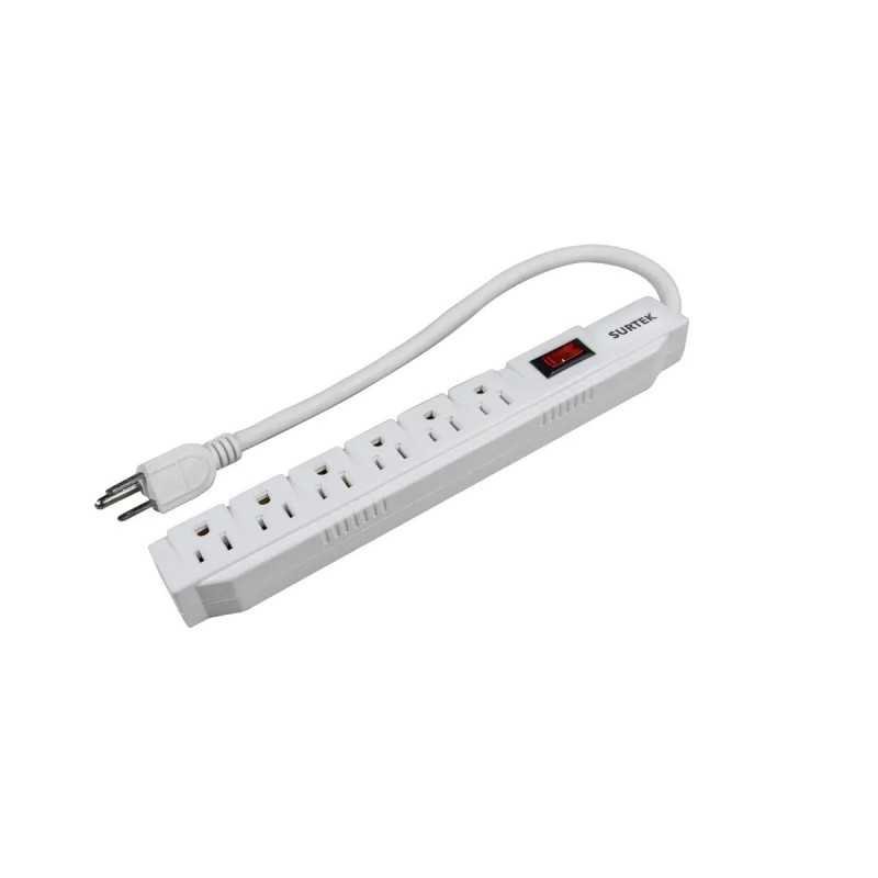 Supresor de picos 6 entradas cable 450 J de 45 cm SURTEK 136221