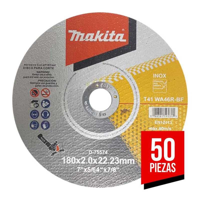 Discos de corte Acero Inoxidable 7"X5/64"X7/8" MAKITA D75574