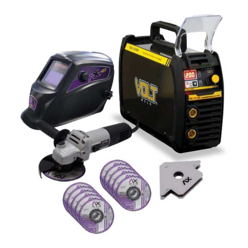 Combo Soldadora + Careta + Esmeriladora + Escuadra + 10 Disc