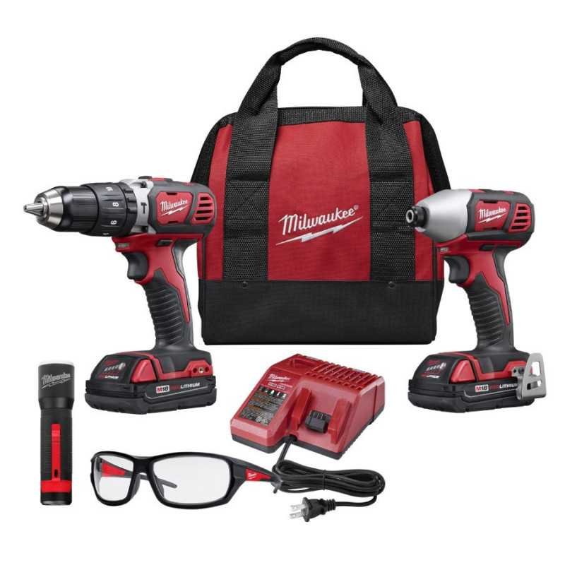 Combo Rotomartillo + atornillador 18 V + lentes + linterna